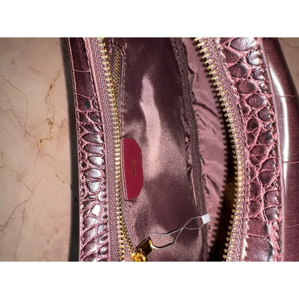 JW PEI Carly Saddle Bag in Brown Croc New Womens Shoulder Purse - Picture 9 of 14